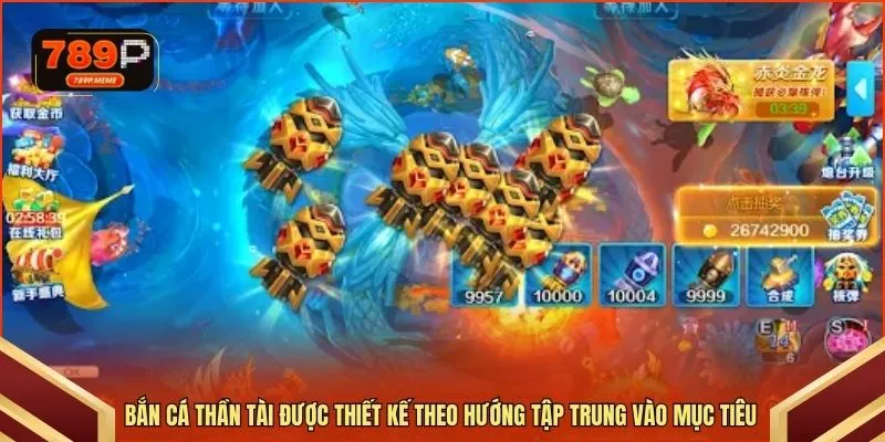 Bắn cá Thần Tài được thiết kế theo hướng tập trung vào mục tiêu 